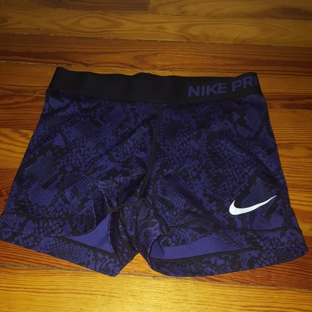 Purple and black snake print Nike Pro Spandex
